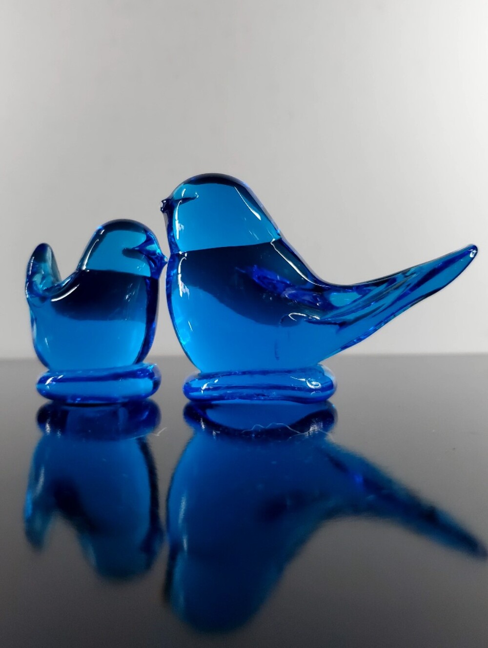 1990 Bluebirds Of Happiness Glass Art Sculptures by Leo Ward - Picture 12 of 12
